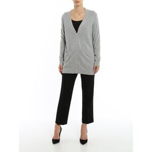 MICHAEL KORS COLLECTION Pearl Gray 100% Cashmere Cardigan Sweater SMALL $992
